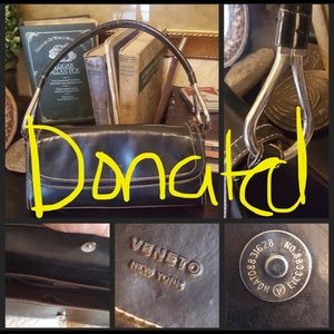 DONATED Black Veneto New York Purse